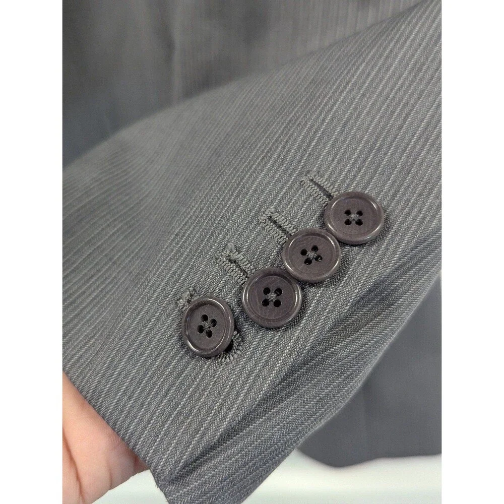 Jos. A. Bank Size 43 Charcoal Gray Striped 100% Wool Gordon‎ Blazer